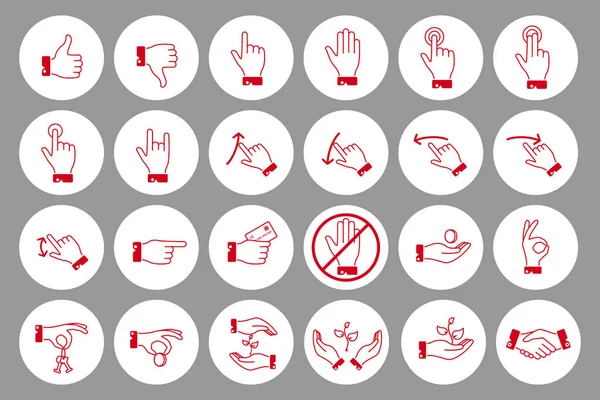 Hands icons set — Stock Vector