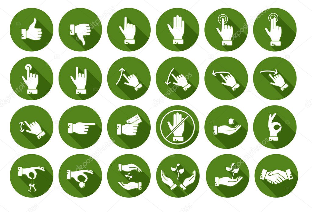 Hands icons set