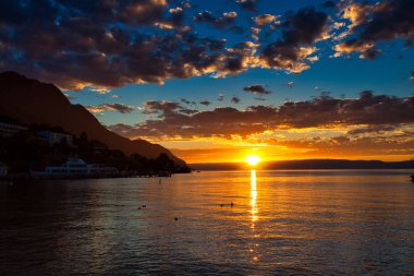 Lac Leman 'da günbatımı