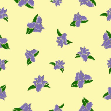 Kusursuz desen, iris vektör çizimi, çiçekler