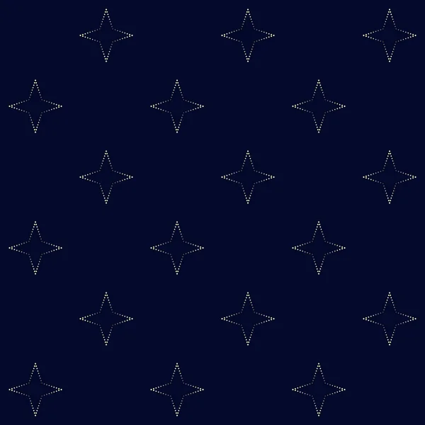 Геометрический векторный узор в халтурном стиле с блеском. Бесшовный фон из точечных звёзд — стоковый вектор