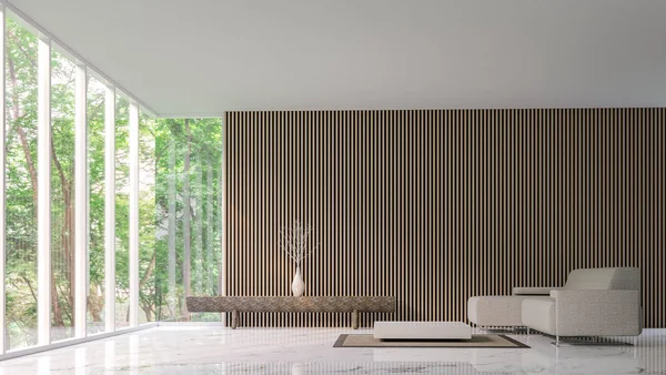 Moderne vreedzame woonkamer in het forest 3D-Rendering — Stockfoto