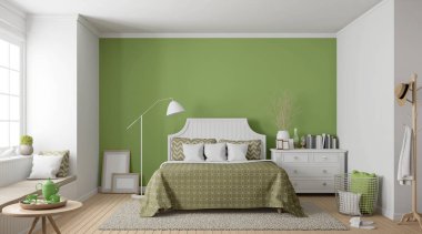 Modern klasik yatak odası 3d render resim.