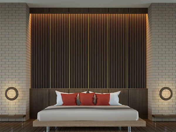 Moderno elegante quarto contemporâneo imagem de renderização 3d . — Fotografia de Stock