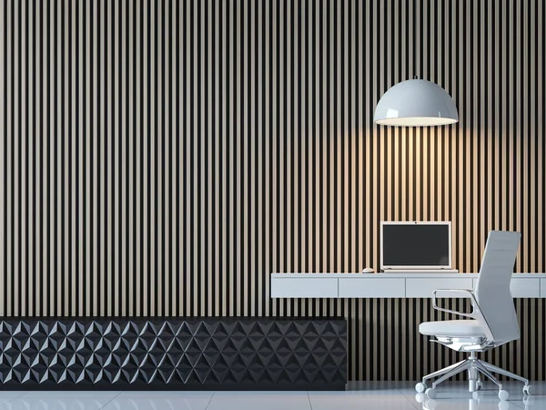 Moderna sala de trabajo contemporánea interior 3d imagen de renderizado —  Fotos de Stock