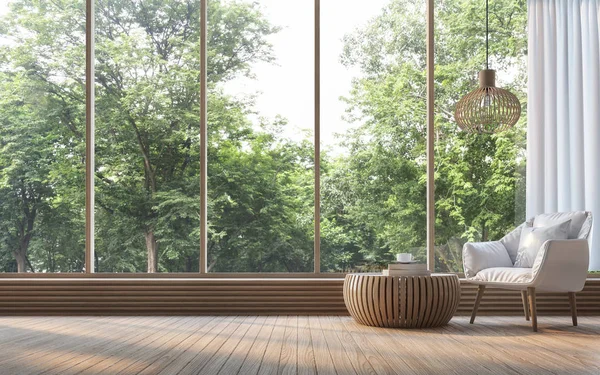 3d render resim doğa manzaralı modern oturma odası