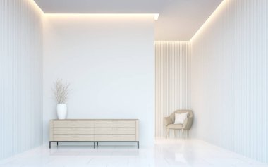 Boş beyaz oda modern uzay İçişleri 3d render resim