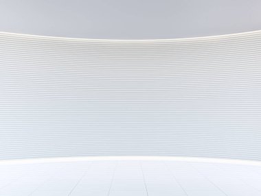 Boş beyaz oda modern uzay İçişleri 3d render resim