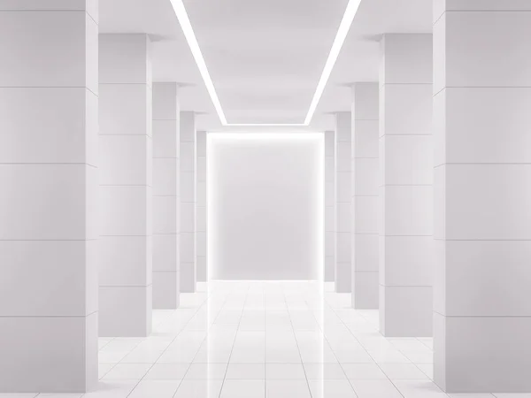 Habitación blanca vacía espacio moderno interior 3d representación de imagen — Foto de Stock