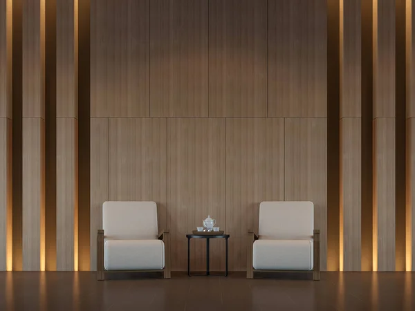 Sala de estar moderna interior estilo mínimo 3d imagem de renderização — Fotografia de Stock