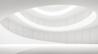 modern beyaz boşluk iç spiral rampa 3d render resim ile