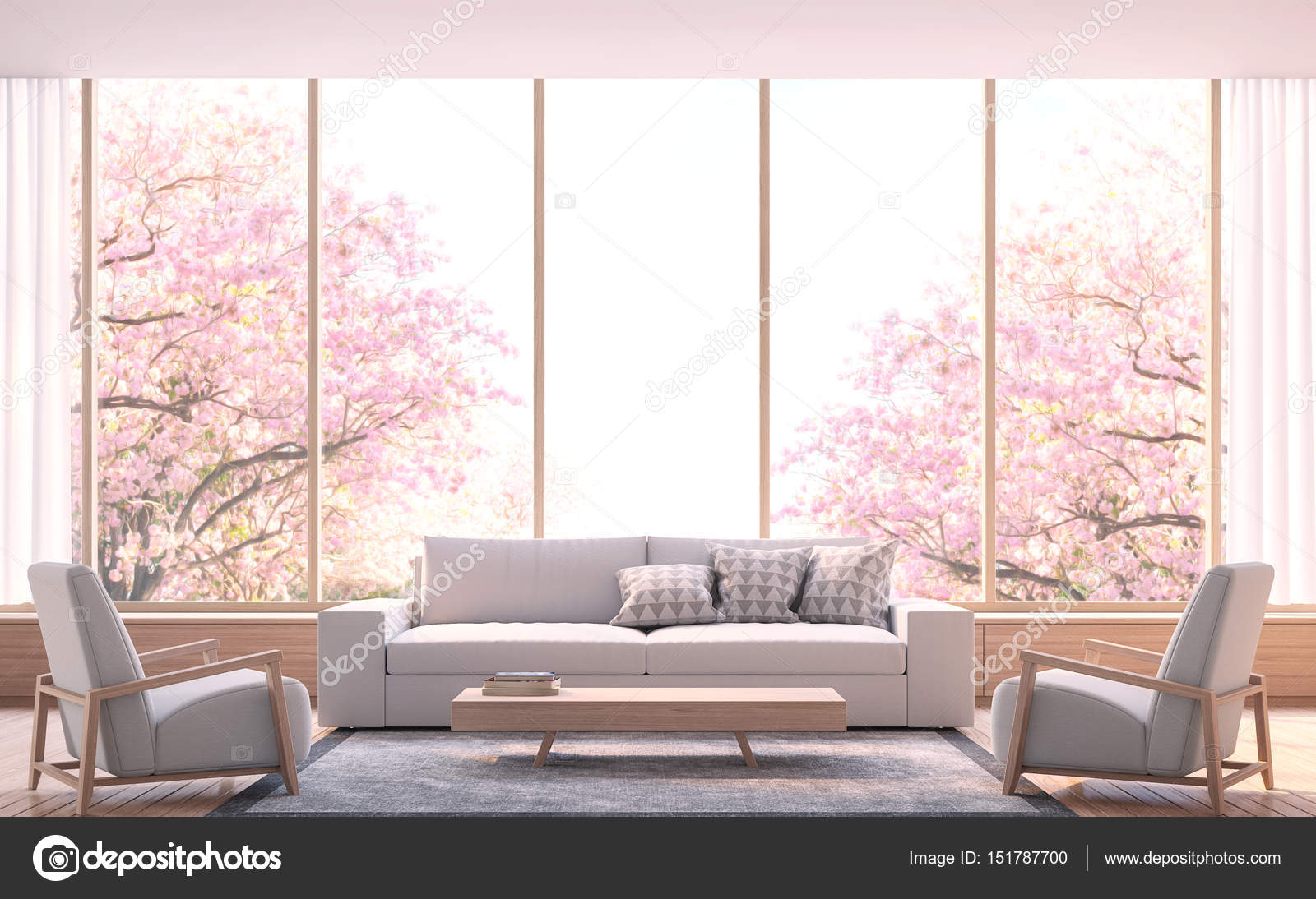 Moderne woonkamer decoreren kamer met hout 3d rendering beeld ... Moderne woonkamer decoreren kamer met hout 3d rendering beeld ...