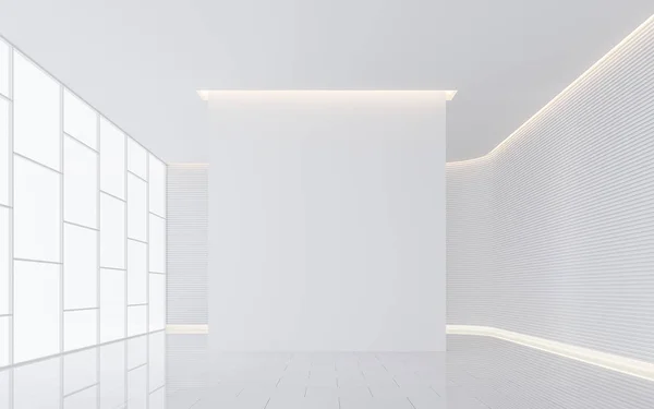 Üres fehér szobában modern tér belső 3d megjelenítő kép — Stock Fotó