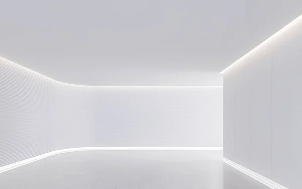 Empty white room modern space interior 3d rendering image. — Stock Photo, Image
