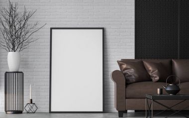 Modern çatı katında salon 3d işleme görüntü