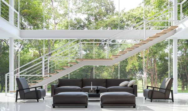 Modern white living room 3d rendering image — Stock Photo, Image