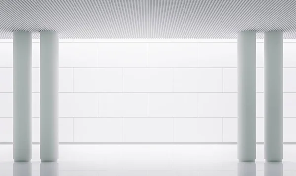 Üres fehér szobában modern tér belső 3d megjelenítő kép — Stock Fotó