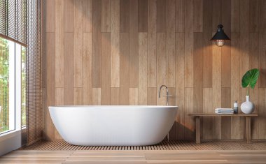 Modern çağdaş banyo 3d işleme görüntü