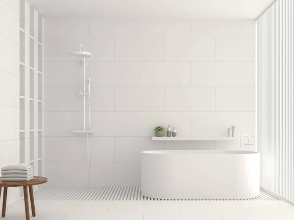 Modern beyaz banyo iç 3d render resim