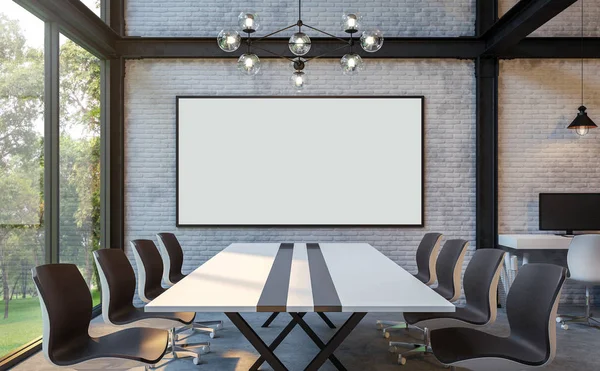 Loft-stijl kamer 3d rendering beeld vergadering — Stockfoto