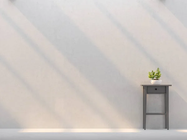 Mur vide avec lumière du soleil brille à travers l'image de rendu 3d — Photo