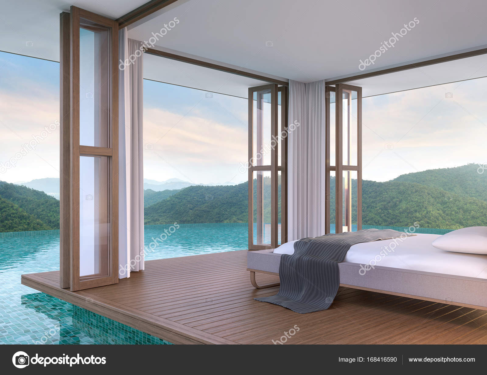 Piscina villa camera da letto con vista montagna immagine di ... Piscina villa camera da letto con vista montagna immagine di ...