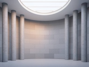 Boş çatı oda modern alan 3d işleme görüntü