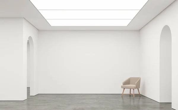 Quarto Branco Vazio Espaço Moderno Interior Renderização Imagem Quarto Branco — Fotografia de Stock