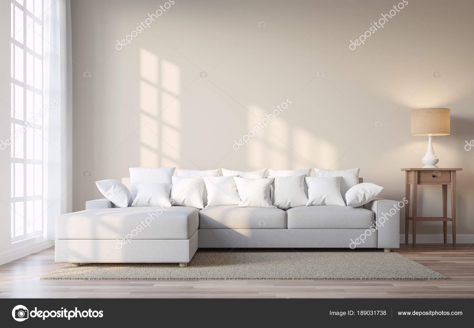 Soggiorno stile vintage con colore beige parete render camere ... Pavimento beige colore pareti