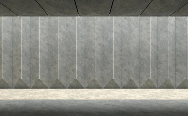 Empty concrete wall pattern 3d render With sunlight shining on the ground