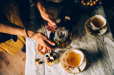 Aile yemek ve çay partisi