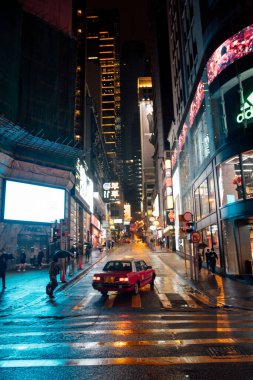 Hong Kong şehir manzarasının düşük açılı görüntüsü, Çin