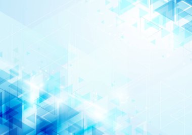 Yumuşak zemin üzerine soyut mavi üçgen