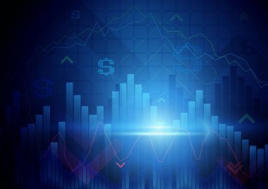 Borsa kavramı arka plan mavi