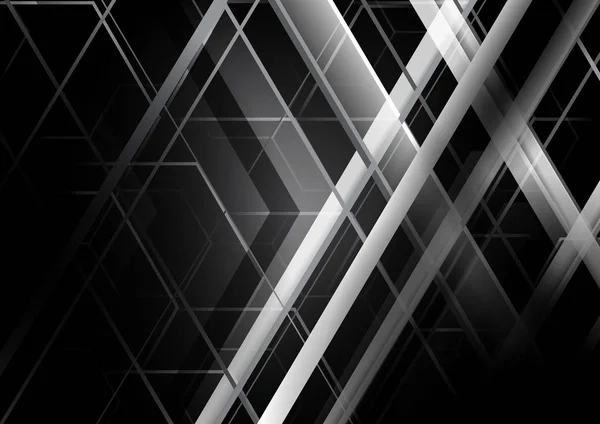 Soyut siyah ve beyaz geometrik arkaplan — Stok Vektör