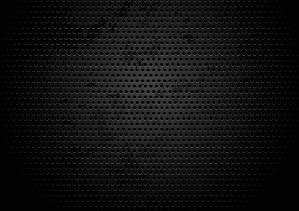 Perforerad svart grungy metallplatta bakgrund. Abstrakt mörk — Stock vektor