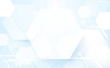 Mavi ve beyaz arka plan üzerinde yinelenen soyut altıgen şekil