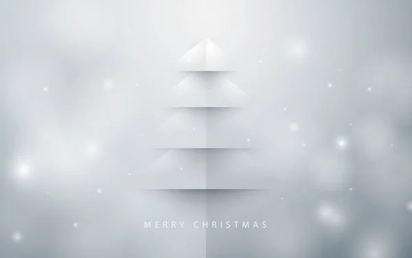 Abstrakte Weihnachtsbaum Hintergrund. Papierkunststil — Stockvektor