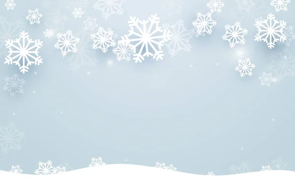 Feliz Navidad y feliz año nuevo con fondo de copos de nieve — Archivo Imágenes Vectoriales