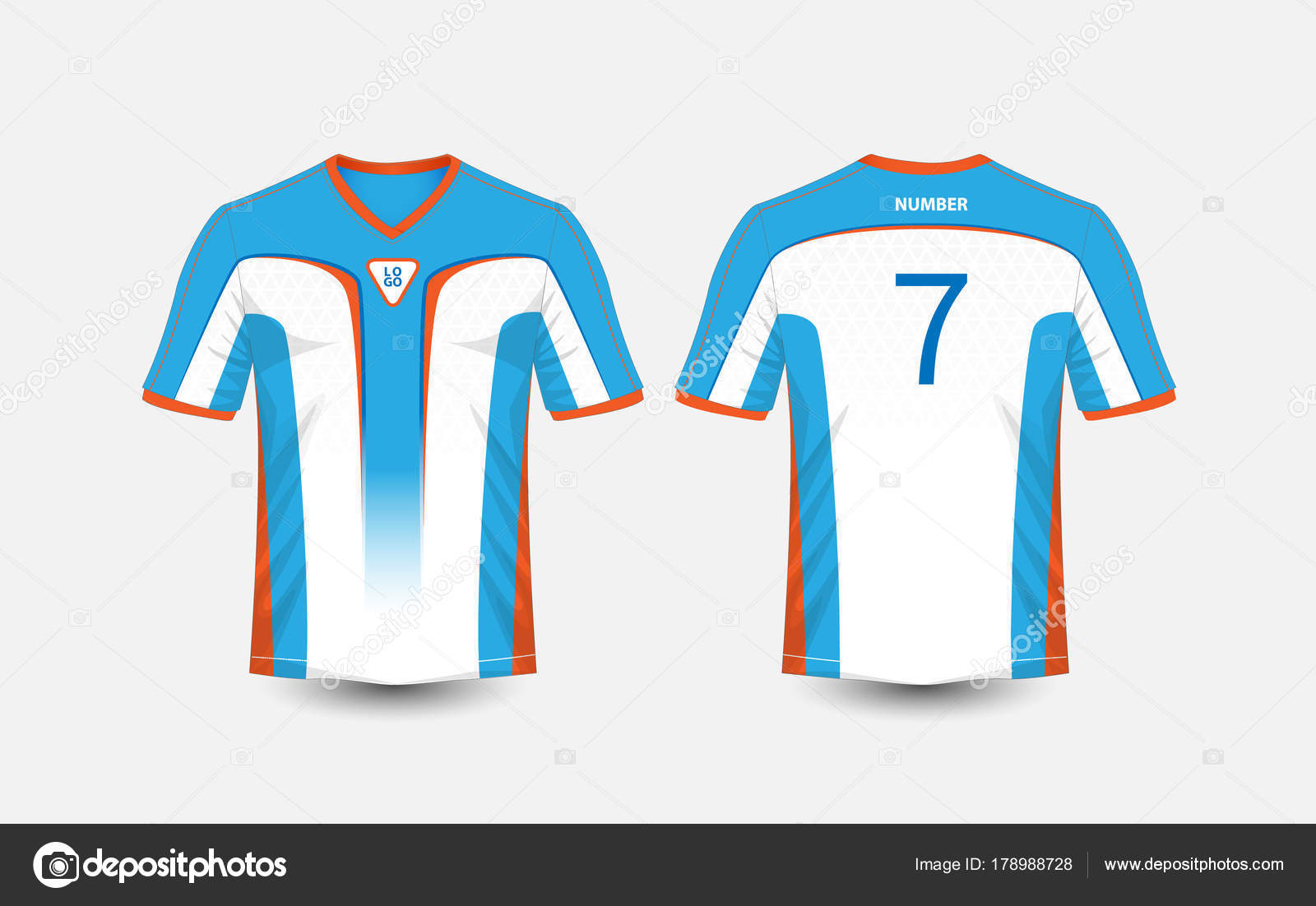 orange blue and white jersey