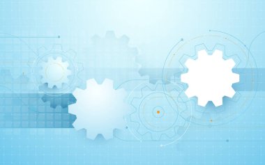 Soyut Dişli çark, mavi renkli geometrik çizgiler