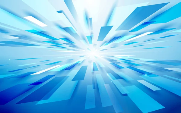 Abstrakt blå rektanglar ljus motion teknik digital hi tech perspektiv bakgrund — Stock vektor
