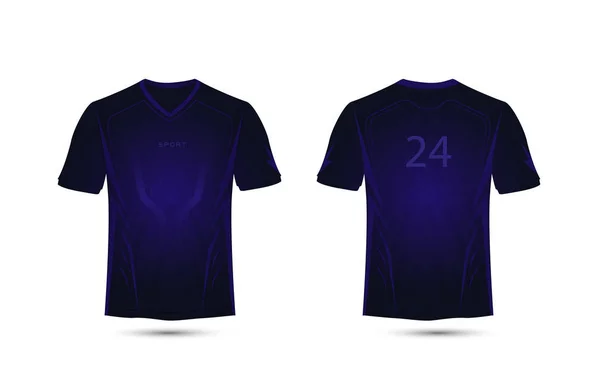 濃い紫の線レイアウト。技術コンセプト。サッカー スポーツ t シャツ、キット、ジャージ、シャツのデザイン テンプレート — ストックベクタ