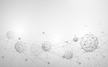 Soyut molekül ve atom yapısı. Beyaz ve gri bilim ya da tıbbi geçmişi