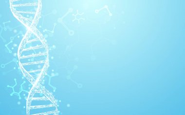 Tel kafes Dna molekül yapısı yumuşak mavi zemin üzerine mesh. Bilim ve teknoloji kavramı