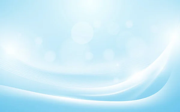Abstrait ondulé bleu avec lumière floue lignes courbes arrière-plan — Image vectorielle