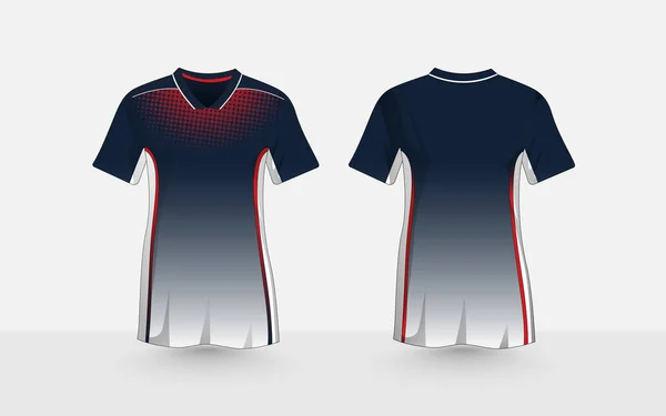 Modello di design di t-shirt e-sport in bianco, rosso e nero — Vettoriale Stock