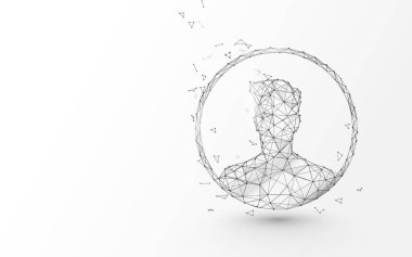 Daire şeklindeki erkekler çizgiler, üçgenler ve parçacık tarzı tasarımlar oluştururlar. Görüntü vektörü