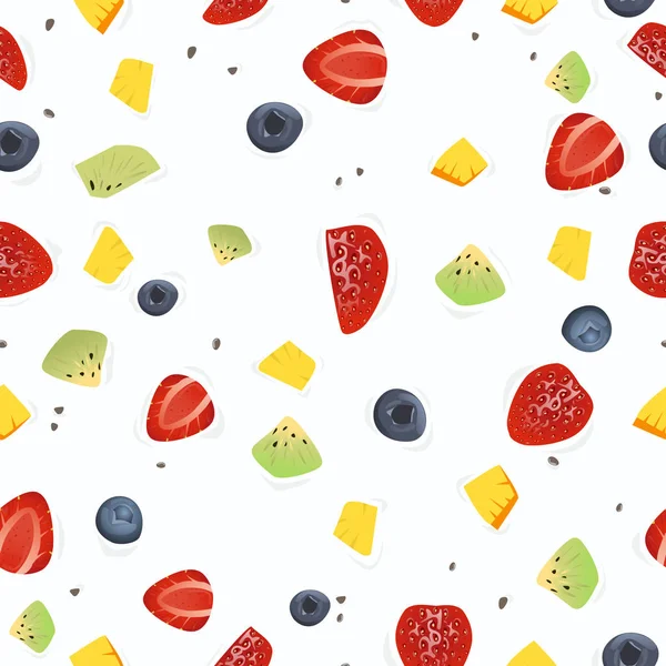 Seamless fruit, Dessert pattern design — Stock Vector
