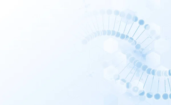 Astratto DNA blu doppia elica. Sanità e scienza modello innovazione medica concetto di sfondo — Vettoriale Stock